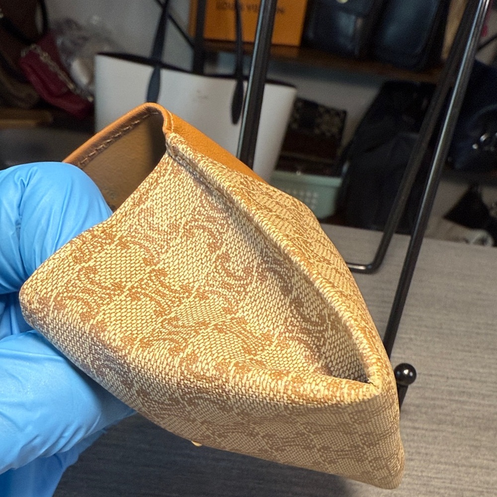Celine Camel and Beige Logo Coin Pouch - Picture 7 of 8